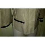Sara Campbell Woven Silk Crochet Collarless Cropped Blazer Jacket Womens 8 USA