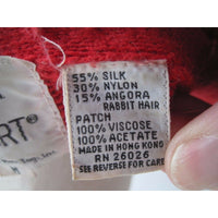 Mr. Mort Knit Wrap Blouson Sweater Dress Leaf Applique Womens M Silk Angora Vtg