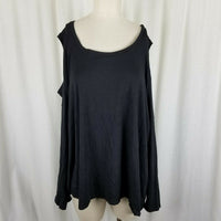 Lysse Plus Size Cold Bare Shoulder Top Shirt Tunic Blouse Womens 3X Black