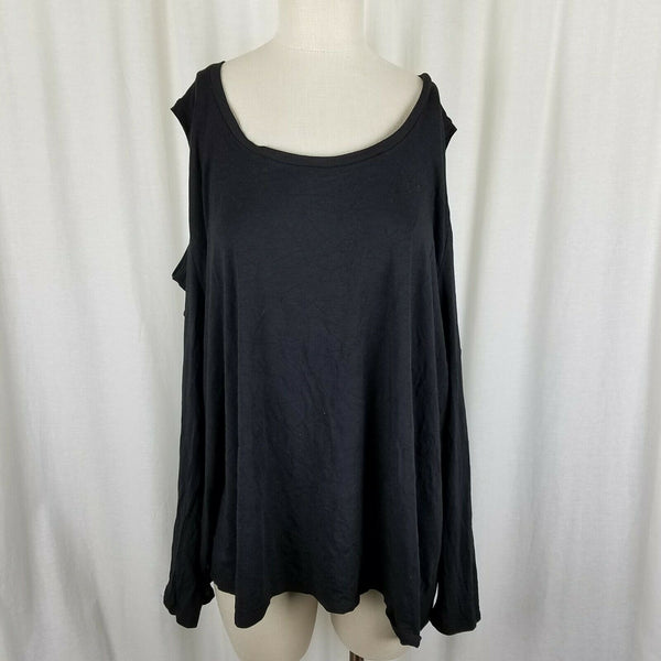 Lysse Plus Size Cold Bare Shoulder Top Shirt Tunic Blouse Womens 3X Black