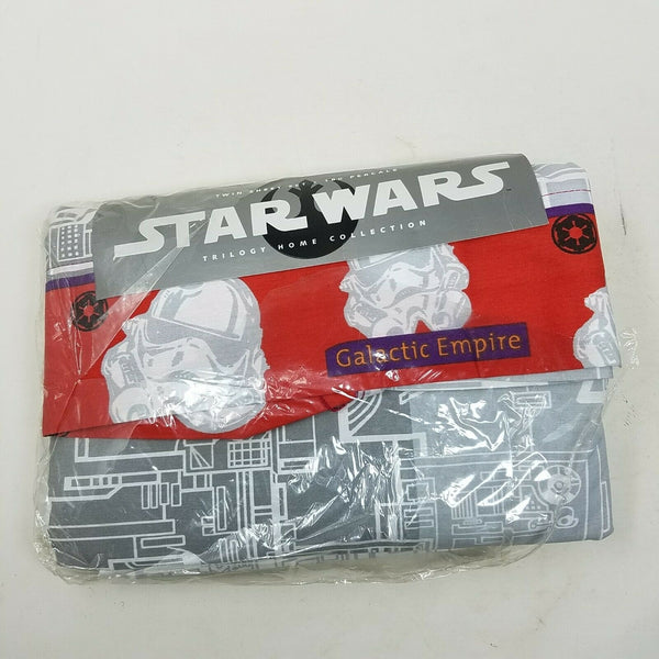 Star Wars Trilogy Galactic Empire 2 Piece Twin Sheet Set Flat Fitted USA 1997