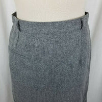 Hannington Boston Gray Wool Flat Front Straight Pencil Skirt Womens 14 Vintage