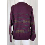 Burrati Uomo Knit Pure New Wool Nordic Ski SWEATER Pullover Ireland Red Mens L