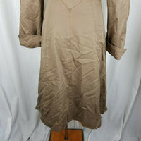 Vintage Plaid Insulated Blanket Lined Rain Trench Coat Womens XS S Tan Khaki 70s