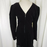 Vintage Samantha Black Velvet Lace Bow Tiered Dress Womens 12 Goth Madonna 80s