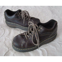 Dr. Doc Martens Shoes Boots Air Wair Leather Combat Mens US 8 9861 Brown Yellow