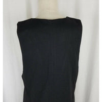 E.D. Michaels Midi Tunic Little Black Jersey Knit Tunic Dress Womens L Ribbon