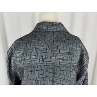 R.E.D. Wear Textured Crosshatch Full Button Up Jacket Womens S Slate Gray Red