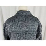 R.E.D. Wear Textured Crosshatch Full Button Up Jacket Womens S Slate Gray Red