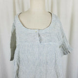 Anavila Pinstriped Linen Tunic Long Blouse Top Womens S Designer Mini Dress