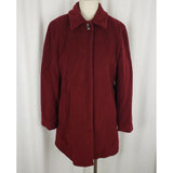 Liz Claiborne Petites Wool Cashmere 3/4 Walking Car Coat Peacoat Womens 10P Red