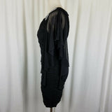 Deb Slinky One Shoulder Ruched Little Black Dress with Jeweled Accents Women's size Large