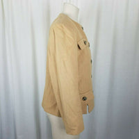 Herbert Grossman by Cynthia Sobel Camel 100% Wool Cropped Jacket Blazer Womens 8