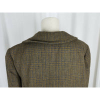 Vintage Salvatore Costanzo Wool Tweed Swing Jacket Blazer Designer Womens M Tan