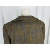 Vintage Salvatore Costanzo Wool Tweed Swing Jacket Blazer Designer Womens M Tan