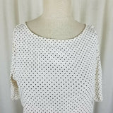 LRL Ralph Lauren Polka Dot Stretch Jersey Knit Top Tunic Shirt Blouse Womens XL