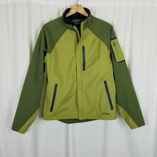 LL Bean Fleece Lined Softshell Windbreaker Jacket Mens M Full Zip Up Vented Arms