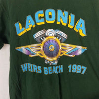 Vintage Laconia Weirs Beach 1997 Double Sided 90s Tee T-Shirt Mens L Eagle Flag