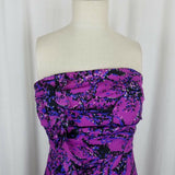 BCBGeneration Bare Shoulder Drape Ruched Ruffled Mini Sun Dress Womens 4 Purple