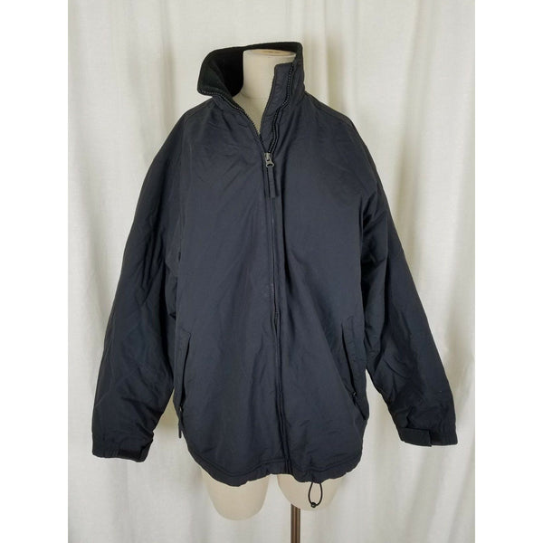 LL Bean Fleece Lined Jacket Nylon Windbreaker Full Zip Up Bomber Style Womens M