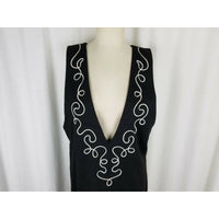 E.D. Michaels Midi Tunic Little Black Jersey Knit Tunic Dress Womens L Ribbon