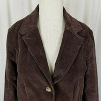 LL Bean Riding Equestrian Corduroy Blazer Jacket Womens 8P Chocolate Brown