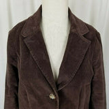 LL Bean Riding Equestrian Corduroy Blazer Jacket Womens 8P Chocolate Brown