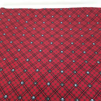 Debbie Mumm Red Plaid Dog Cat Animal Paw Prints Fabric 2+ Yards Material Joann