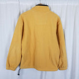 Vintage Izod Fleece 1/4 Zip Anorak Jacket Mens L Vented Armholes Yellow Gray