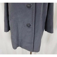 Dana Paris Boutique Cashmere Collarless Coat Jacket Womens 9 Gray pret-a-porter