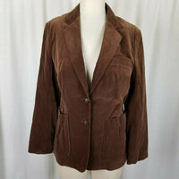 Vintage MCM 70s F.A.I. Chocolate Brown Velvet Jacket Blazer Womens 14 Button Up