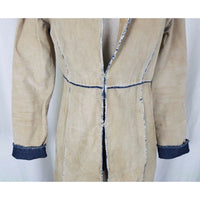 Blanc Noir Kharma Deconstructed Patchwork Leather Denim Coat Womens L Lagenlook