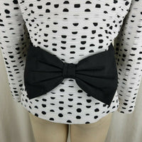 Nolan Miller Avant Garde Black & White Rutched Polka Dots Bow Jacket Womens 6 HK