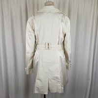 Blanc Noir Multi Zippered Pockets Belted Trench Coat Womens M L Cotton Stretch