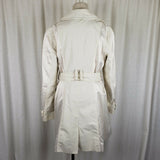 Blanc Noir Multi Zippered Pockets Belted Trench Coat Womens M L Cotton Stretch