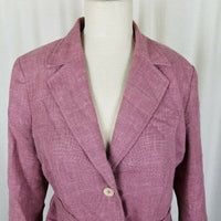 Brooks Brothers Woven in Italy Wool Linen Belted Country Jacket Blazer Womens 12