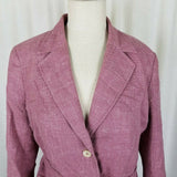 Brooks Brothers Woven in Italy Wool Linen Belted Country Jacket Blazer Womens 12