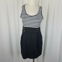 ToTo Collection Black Striped Sailor Tunic Tank Dress Womens 1XL Empire Waist