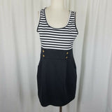 ToTo Collection Black Striped Sailor Tunic Tank Dress Womens 1XL Empire Waist