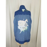 Quacker Factory Wild Jungle Zoo Animals Patch Denim Blue Jean Jacket Womens M