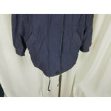 Vintage London Fog Brushed Cotton Windbreaker Shell Jacket Womens M Hooded Blue