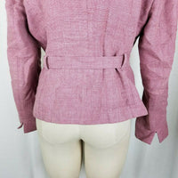 Brooks Brothers Woven in Italy Wool Linen Belted Country Jacket Blazer Womens 12