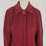 Liz Claiborne Petites Wool Cashmere 3/4 Walking Car Coat Peacoat Womens 10P Red