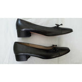 Salvatore Ferragamo Boutique Snake Skin Look Bow Low Heel Black Italy Womens 6