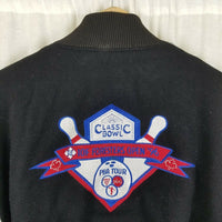 Vintage 96 IOF Foresters Open PBA Tour Classic Bowl Leather Bomber Jacket Mens L