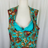 Lindy Bop Ophelia Floral Turquoise Swing Dress Womens 5XL Retro Pin-up A-Line