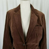 Vintage MCM 70s F.A.I. Chocolate Brown Velvet Jacket Blazer Womens 14 Button Up