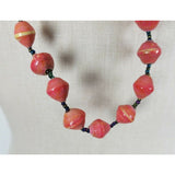 Salmon Pink Faceted Resin Plastic Diamond Beads Single Strand BEADED NECKLACE