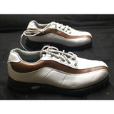 Etonic Stabilites Soft Spikes Leather Golf Cleats Shoes Mens 6.5 White Brown