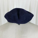 Kangol 100% Wool Felt Newsboy Cabbie Ascot Hat Mens Adults 20 Navy Blue England